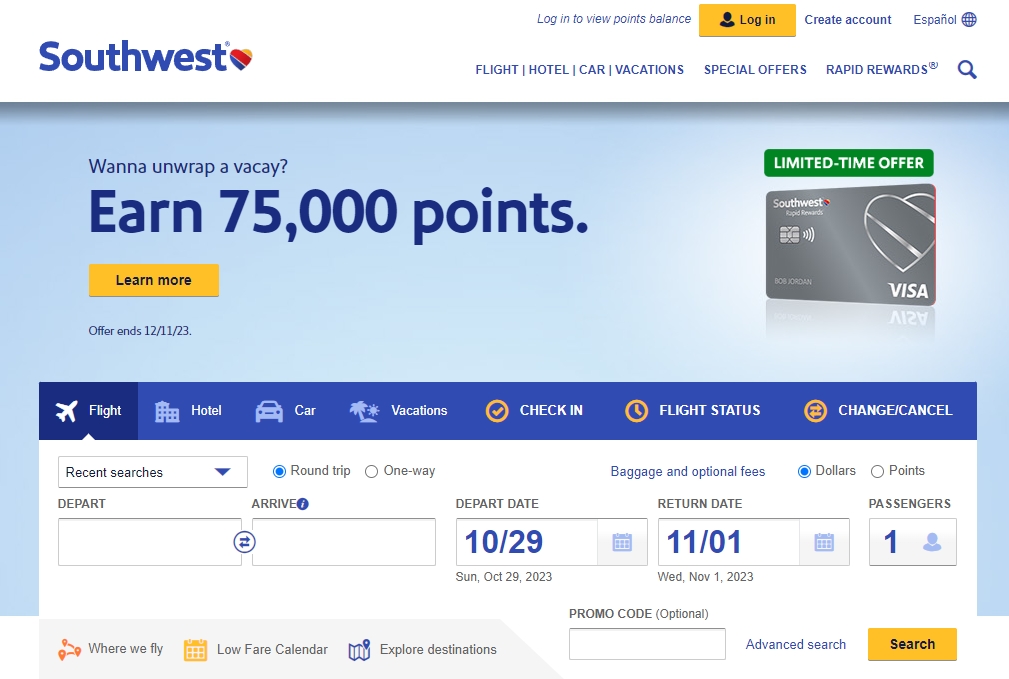 美国西南航空公司中文官网：Southwest Airlines行李额度以及常旅客里程购买方法、客服电话等