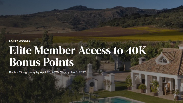 万豪：Bonvoy Homes & Villas 4万奖励积分（2026年4月最新）| 精英会员专享