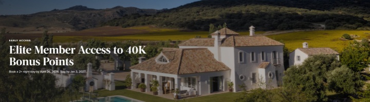 万豪：Bonvoy Homes & Villas 4万奖励积分（2026年4月最新）| 精英会员专享